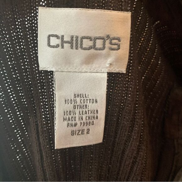 Chico’s Size L (Chicos 2) Brown Suede and Sweater Zip Front Vest - Picture 9 of 10